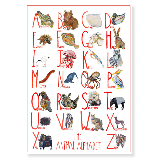 Animal Alphabet Art Print - The Original | Hand-Painted Poster | A1 A2 A3 | McBs