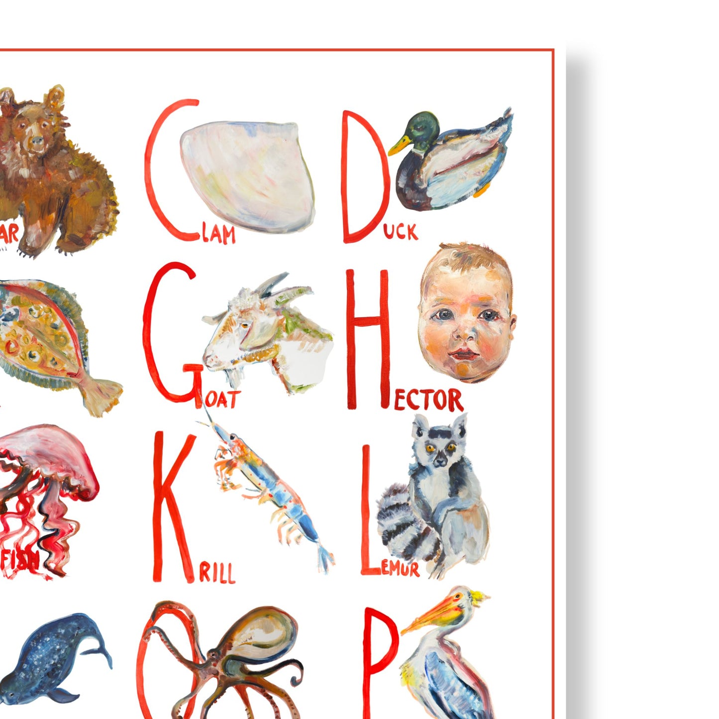Personalised Animal Alphabet Poster | Custom Hand-Painted Portrait | McBs