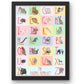 Animal Alphabet Pastel Art Print | Hand-Painted Nursery Poster | A1 A2 A3 | McBs